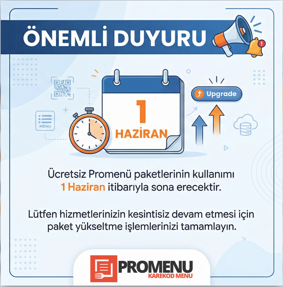 Promenu Ücretsiz Paket Kullanımı 1 Haziran itibari ile sonlanacaktır